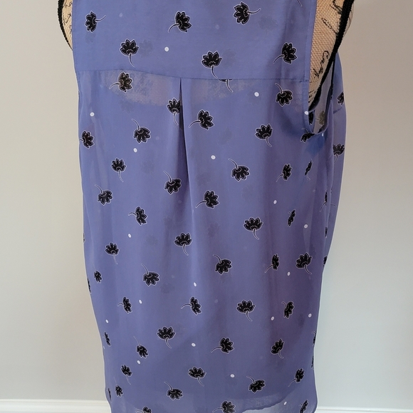 Cabi purple black two piece crossover top with shell - Picture 3 of 3